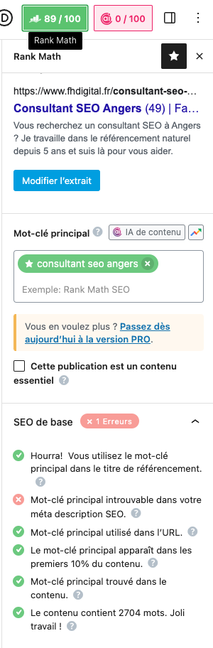 exemple de requête cible via rankmath, plug in seo wordpress